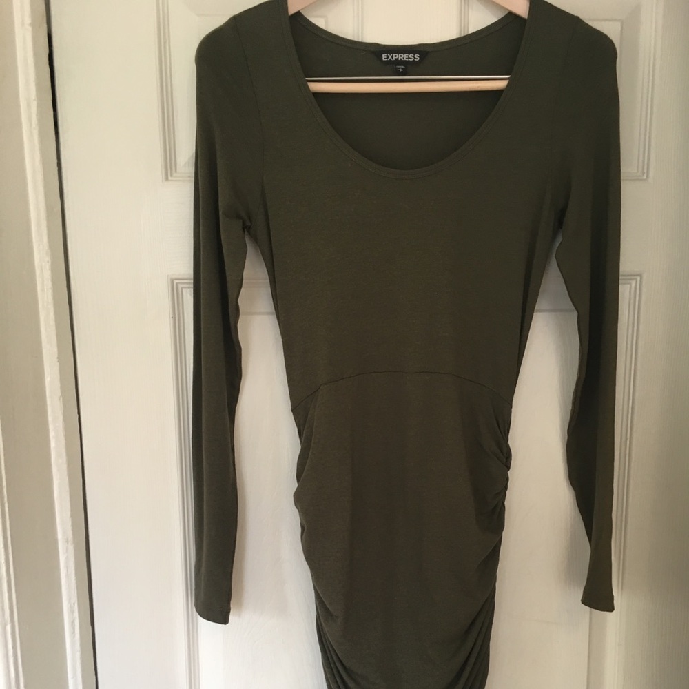 Olive knit dress